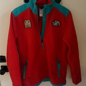 The North Face Funky Trendy Bright Y2K Nostalgic Red Teal Pullover